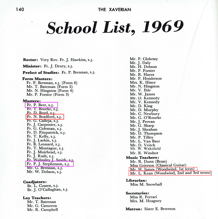 Xavier_School_List_1969